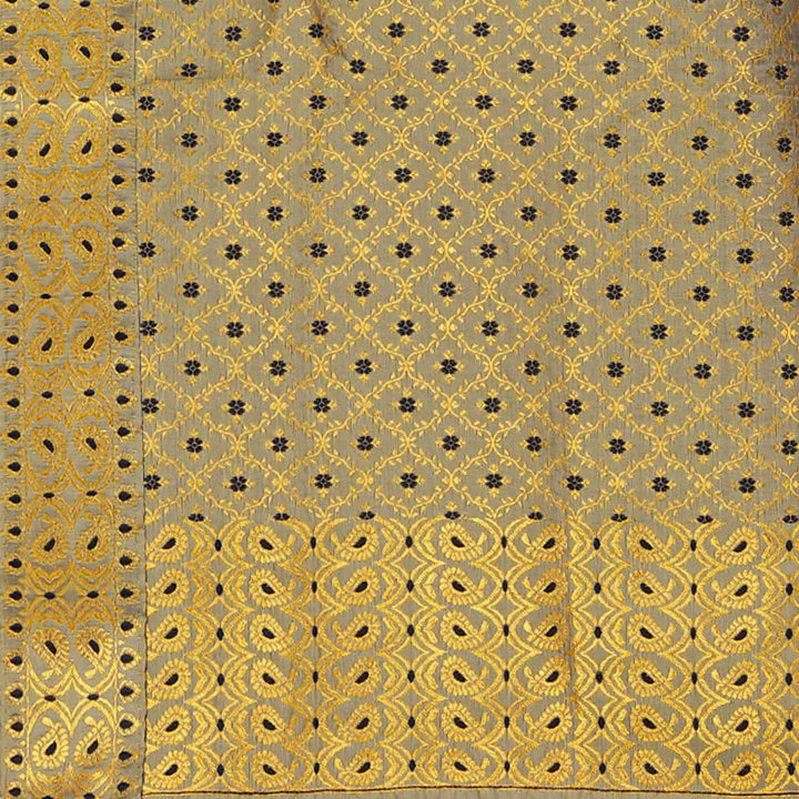 Gold Jari All Over Mix Set Mekhela Sador - Contrast Blouse