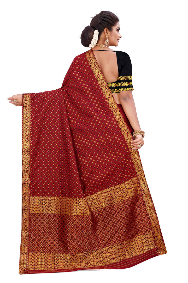 Gold Jari All Over Mix Set Mekhela Sador - Contrast Blouse