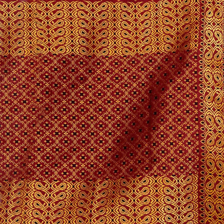 Gold Jari All Over Mix Set Mekhela Sador - Contrast Blouse