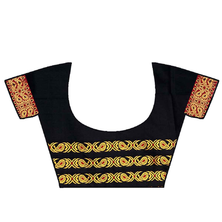 Gold Jari All Over Mix Set Mekhela Sador - Contrast Blouse