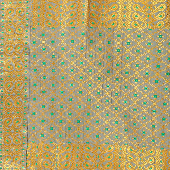 Gold Jari All Over Mix Set Mekhela Sador - Contrast Blouse