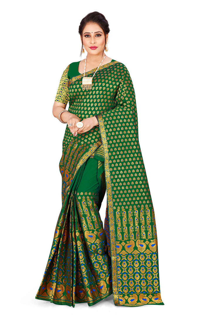 সোণ (Gold) গুনা মিক্স ছেট মেখলা চাদৰ 