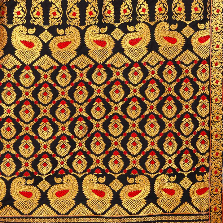 সোণ (Gold) গুনা মিক্স ছেট মেখলা চাদৰ 