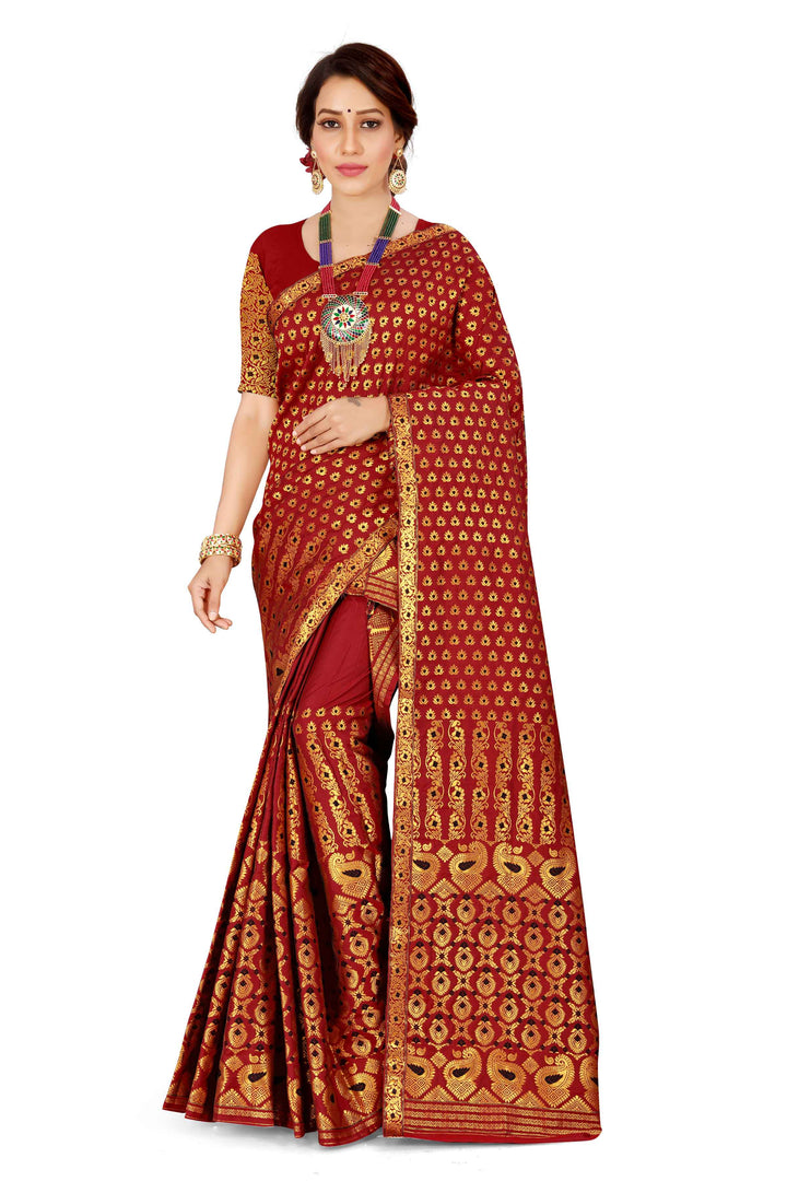 সোণ (Gold) গুনা মিক্স ছেট মেখলা চাদৰ 