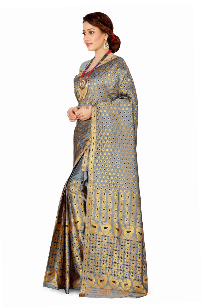 সোণ (Gold) গুনা মিক্স ছেট মেখলা চাদৰ 