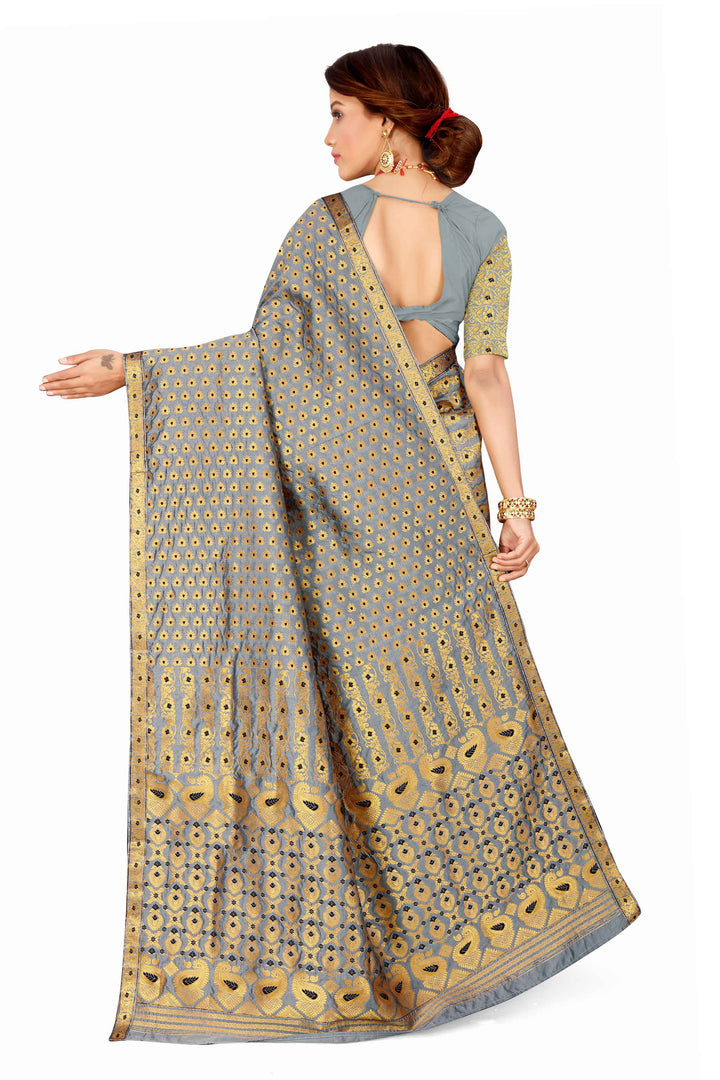সোণ (Gold) গুনা মিক্স ছেট মেখলা চাদৰ 