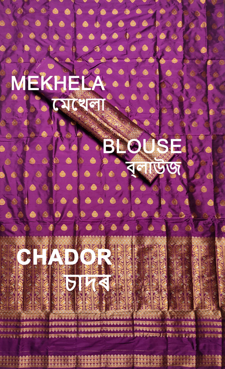 Copper Jari Mix Set Mekhela Sador