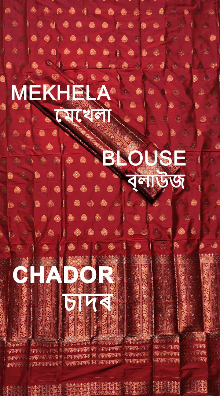 Copper Jari Mix Set Mekhela Sador