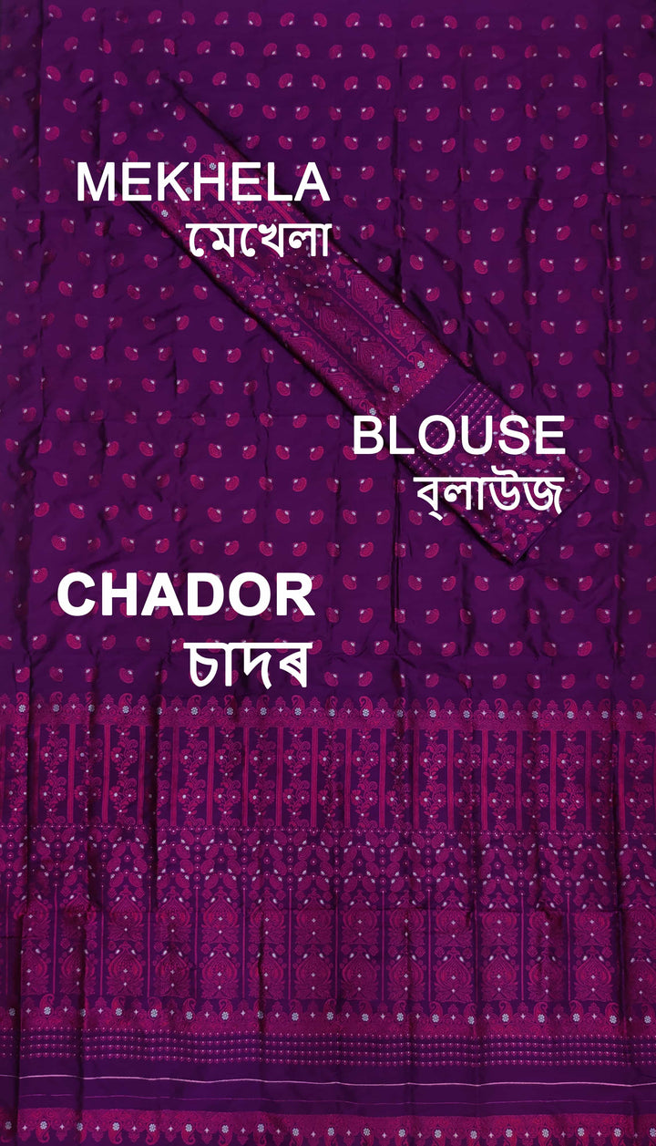 Colouring Jari Mix Set Mekhela Sador