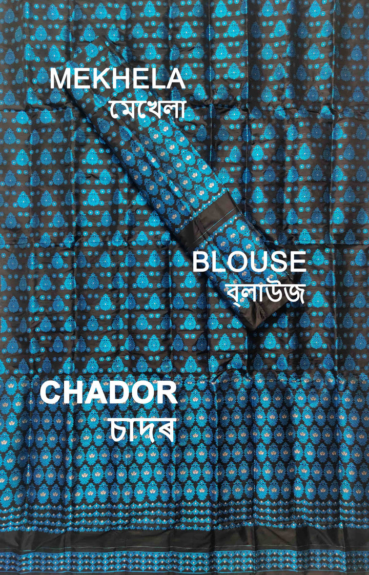 Colouring Jari Mix Set Mekhela Sador