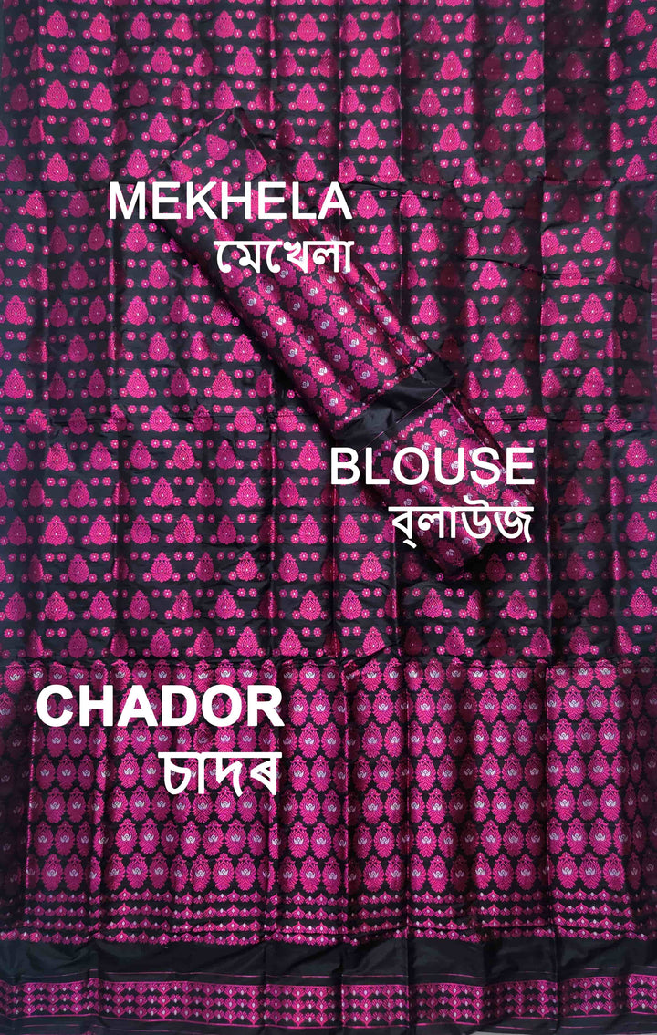 Colouring Jari Mix Set Mekhela Sador