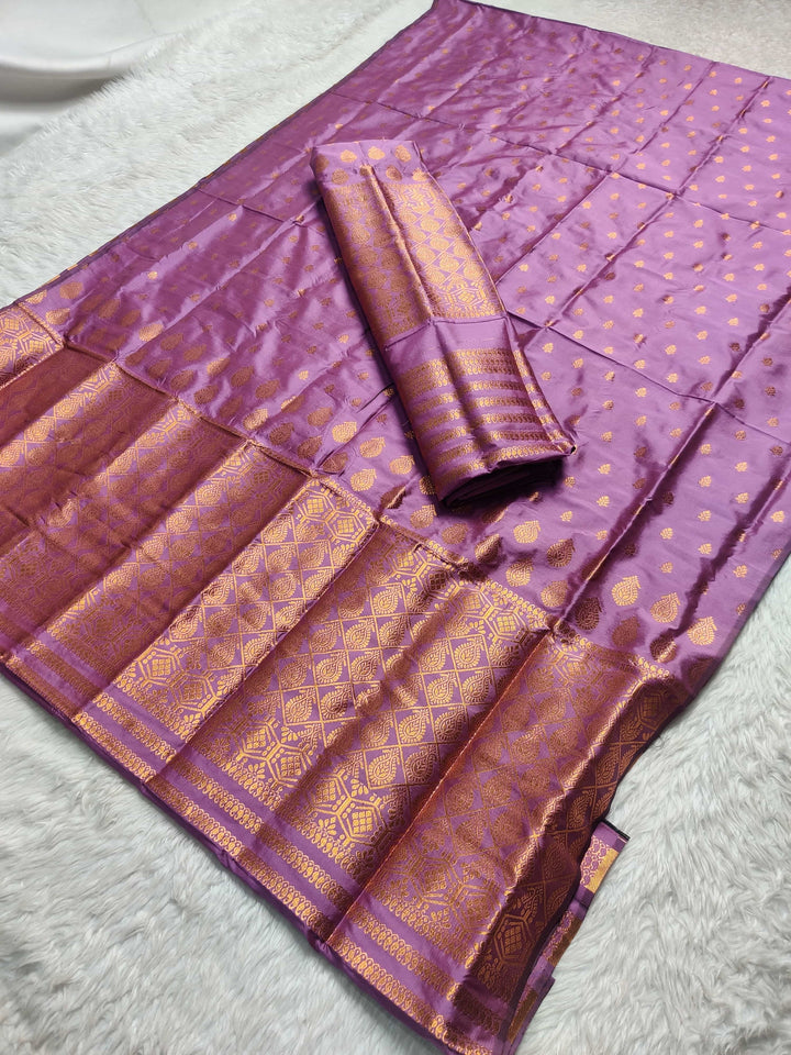 Copper Jari All Over Mix Set Mekhela Sador