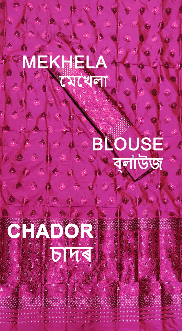 Colouring Jari Mix Set Mekhela Sador