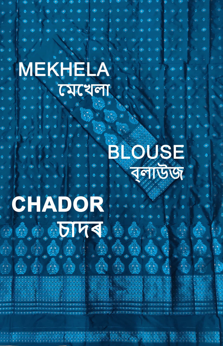 ৰং কৰা গুনা মিক্স ছেট মেখলা চাদৰ