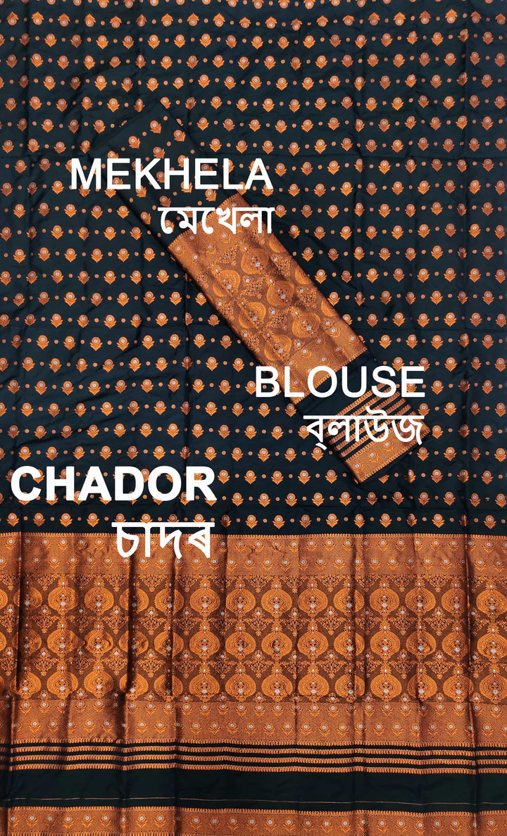 ৰং কৰা গুনা মিক্স ছেট মেখলা চাদৰ