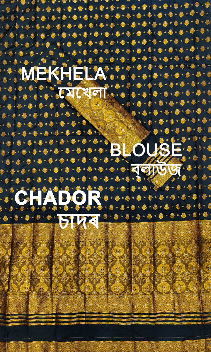 ৰং কৰা গুনা মিক্স ছেট মেখলা চাদৰ