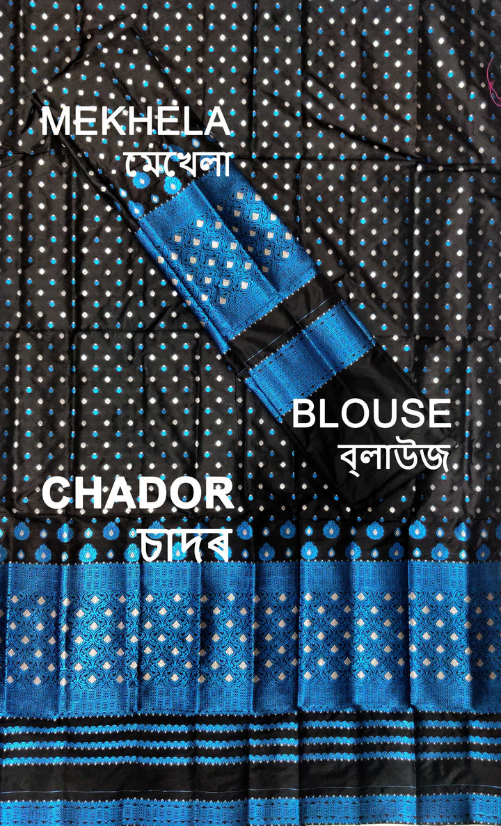 Colouring Jari Mix Set Mekhela Sador