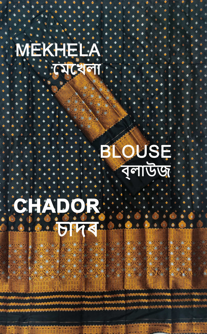 Colouring Jari Mix Set Mekhela Sador