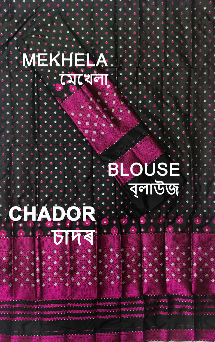 Colouring Jari Mix Set Mekhela Sador
