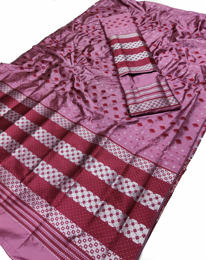 সূতাৰ- কাম (Dhaga-Work) মিক্স ছেট মেখলা চাদৰ