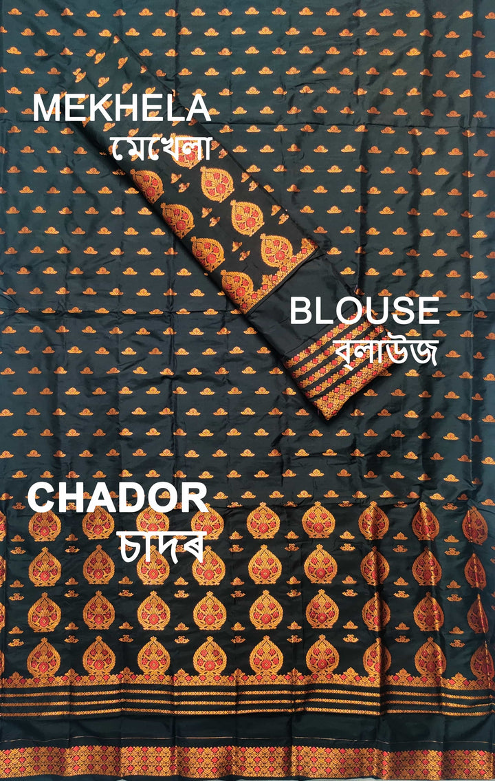 Copper Jari Mix Pat* Mekhela Sador