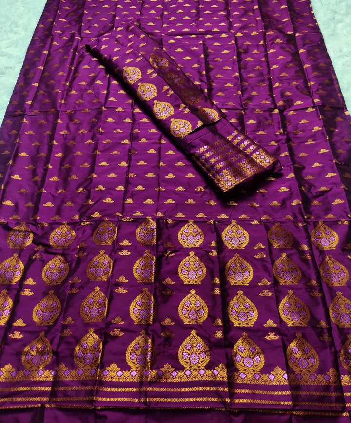 Copper Jari Mix Pat* Mekhela Sador