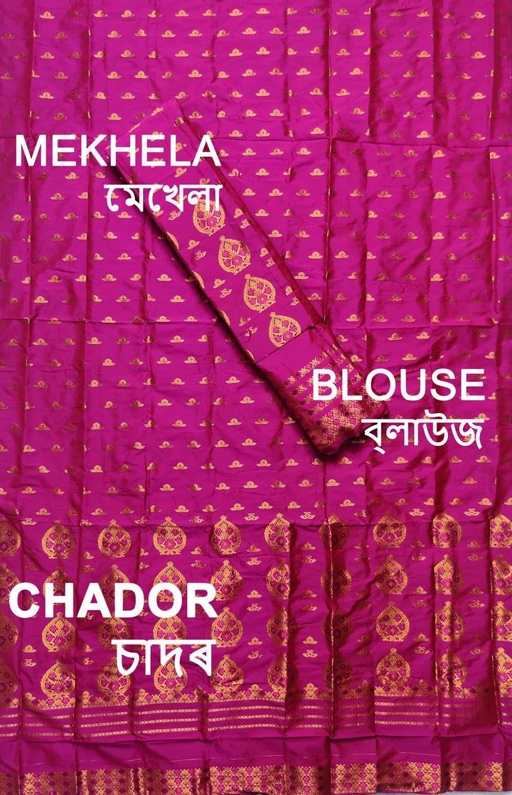 Copper Jari Mix Pat* Mekhela Sador