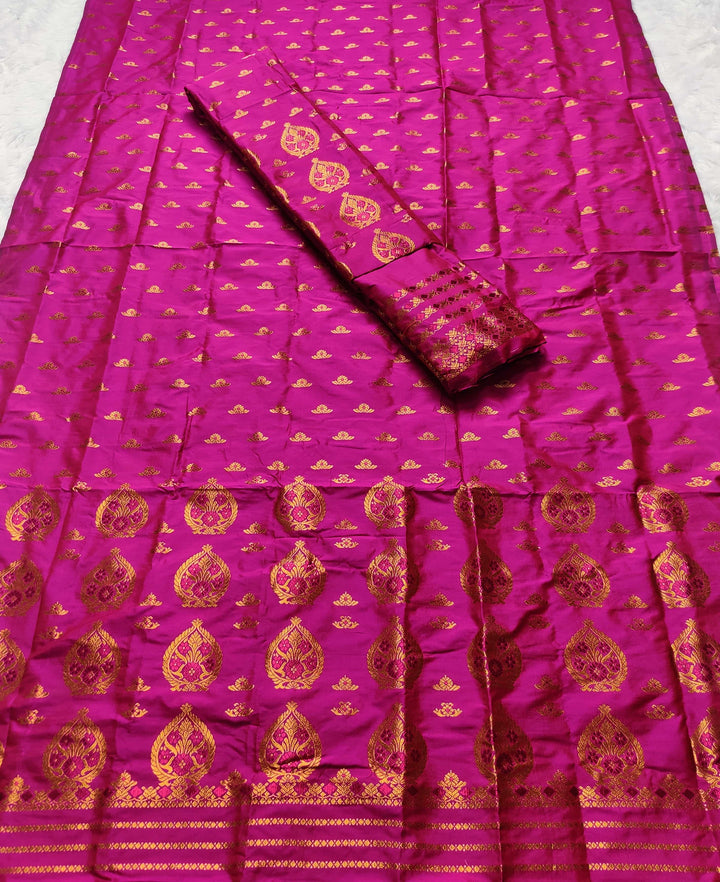 Copper Jari Mix Pat* Mekhela Sador