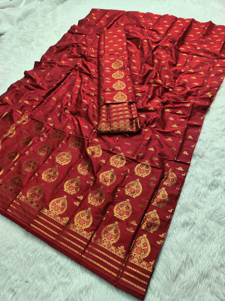 Copper Jari Mix Pat* Mekhela Sador