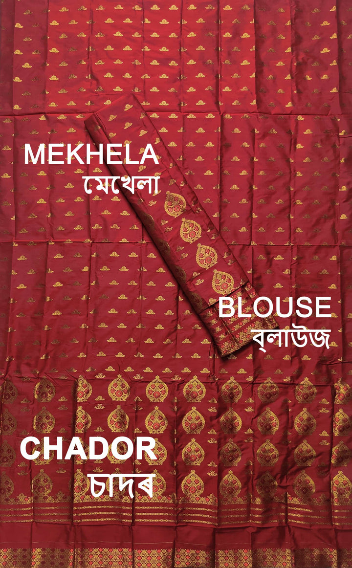 Copper Jari Mix Pat* Mekhela Sador