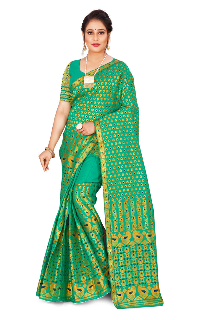 সোণ (Gold) গুনা মিক্স ছেট মেখলা চাদৰ 
