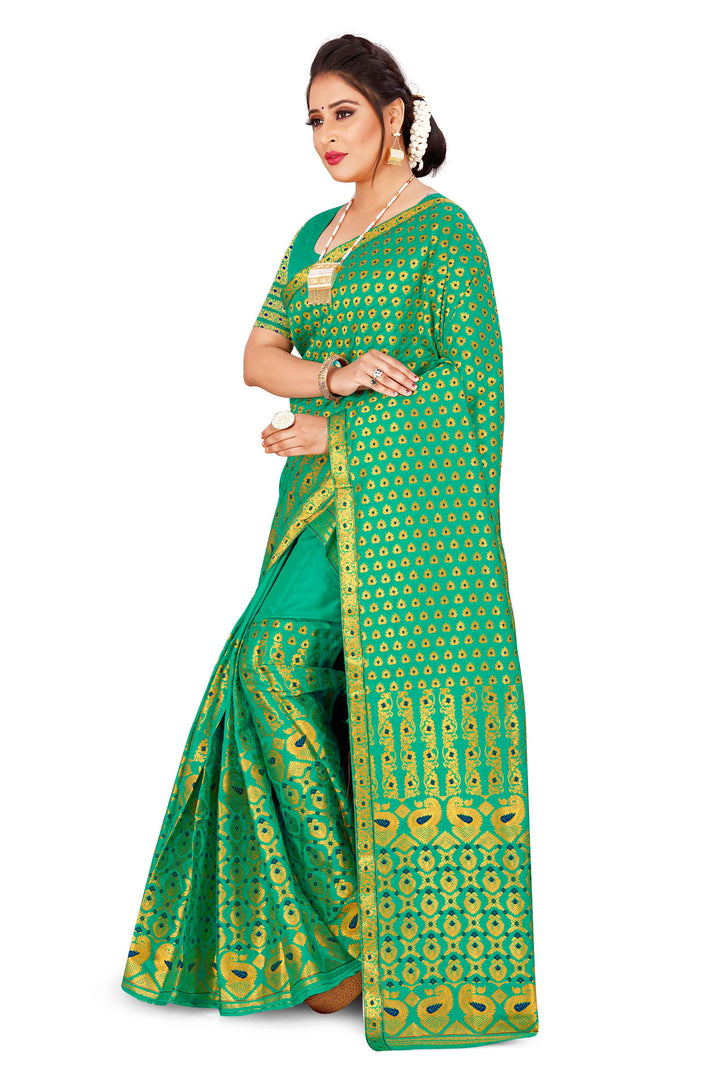 সোণ (Gold) গুনা মিক্স ছেট মেখলা চাদৰ 