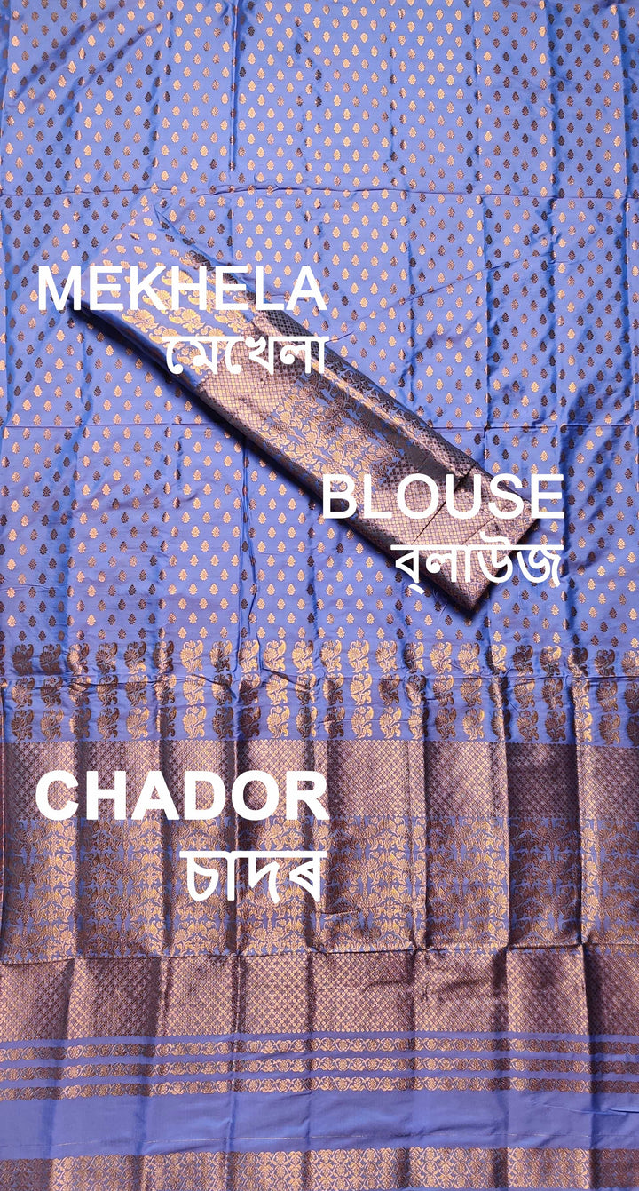 Copper Jari Mix Set Mekhela Sador