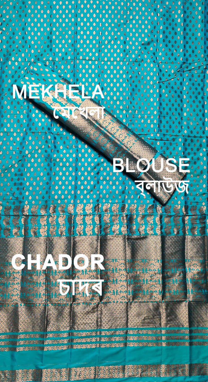 Copper Jari Mix Set Mekhela Sador