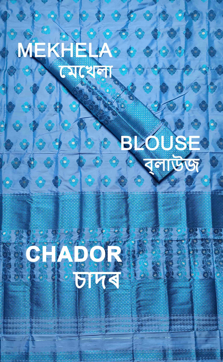 Colouring Jari Mix Set Mekhela Sador