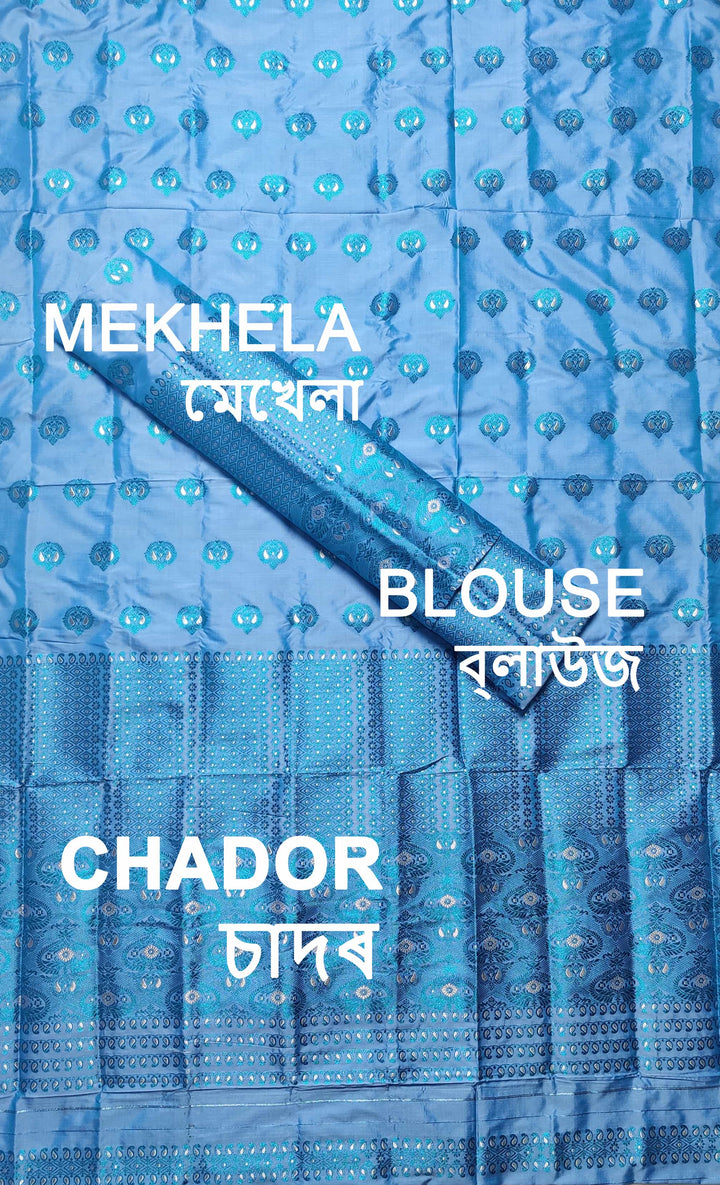 Colouring Jari Mix Set Mekhela Sador