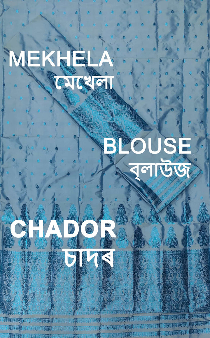 Colouring Jari Mix Set Mekhela Sador