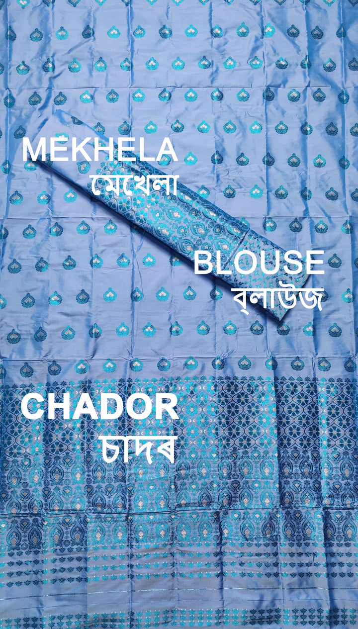 Colouring Jari Mix Set Mekhela Sador