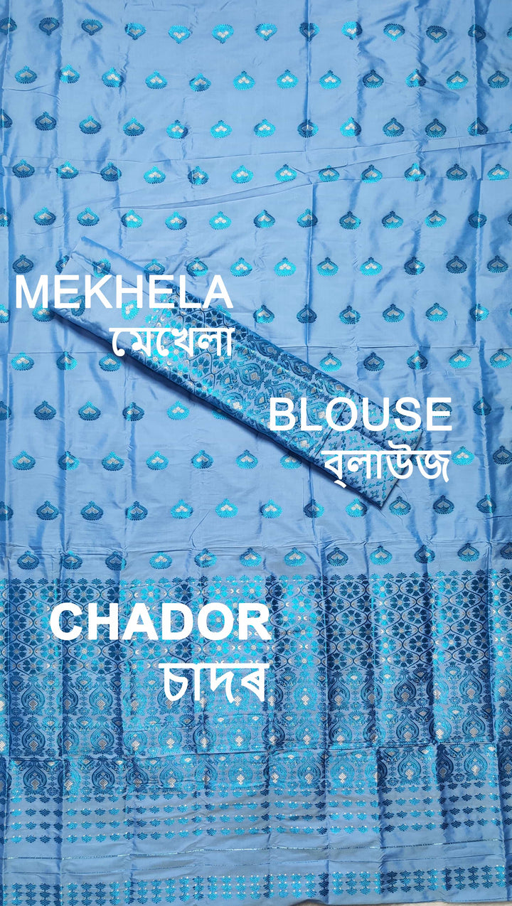 Colouring Jari Mix Set Mekhela Sador