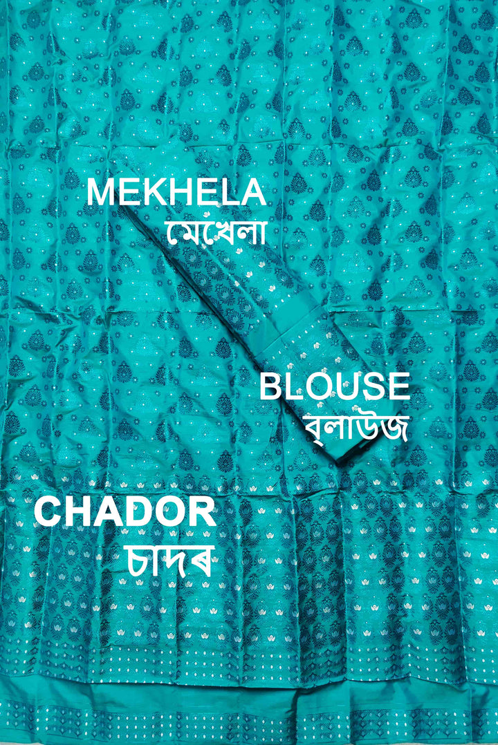 Colouring Jari Mix Set Mekhela Sador