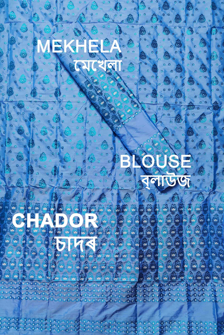 Colouring Jari Mix Set Mekhela Sador