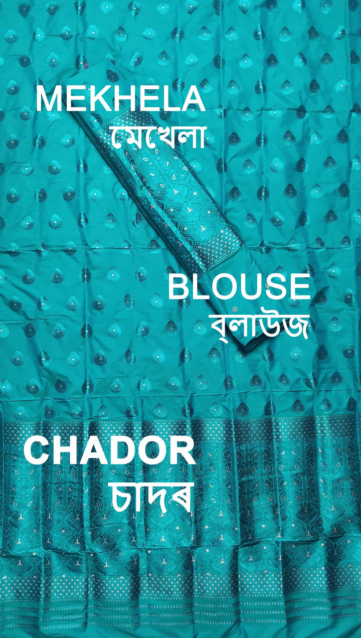 Colouring Jari Mix Set Mekhela Sador