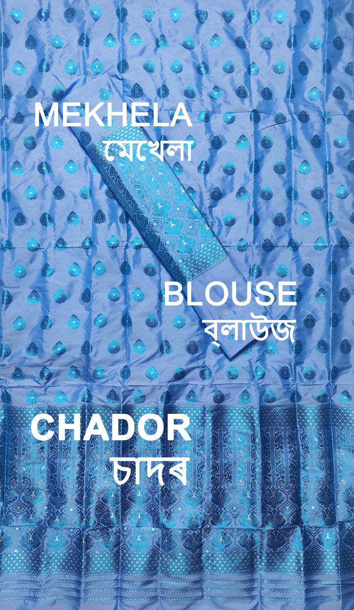 Colouring Jari Mix Set Mekhela Sador