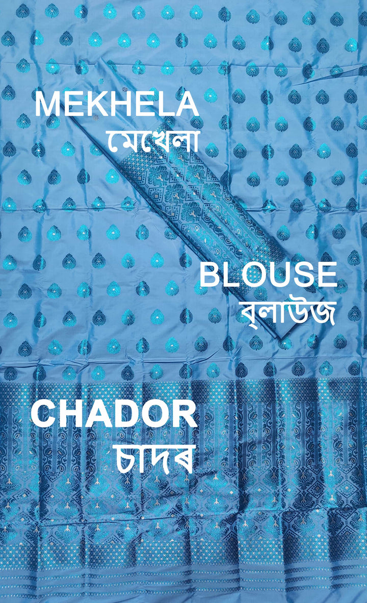 Colouring Jari Mix Set Mekhela Sador