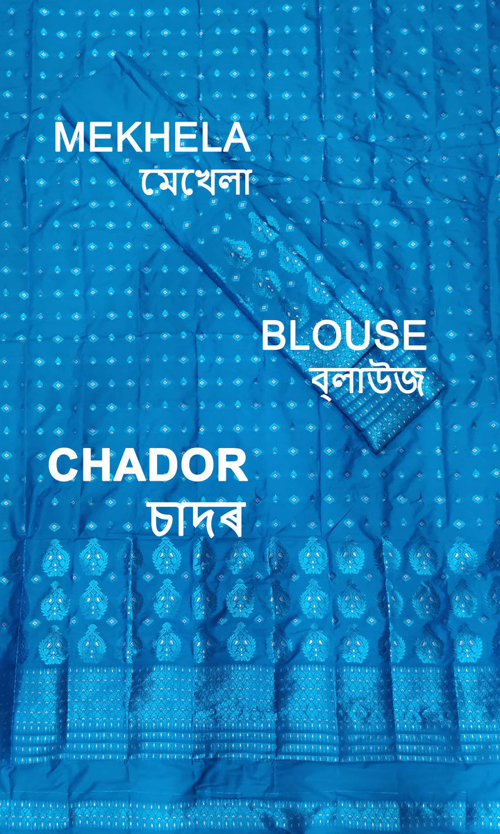 ৰং কৰা গুনা মিক্স ছেট মেখলা চাদৰ
