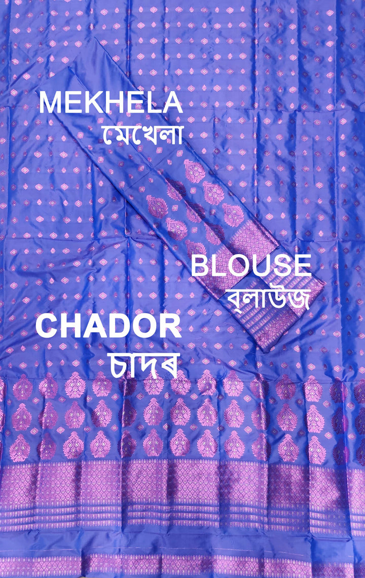 ৰং কৰা গুনা মিক্স ছেট মেখলা চাদৰ