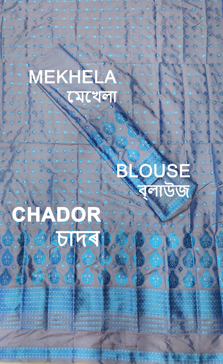 ৰং কৰা গুনা মিক্স ছেট মেখলা চাদৰ