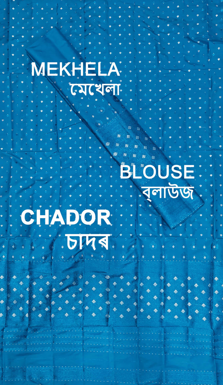 Colouring Jari Mix Set Mekhela Sador