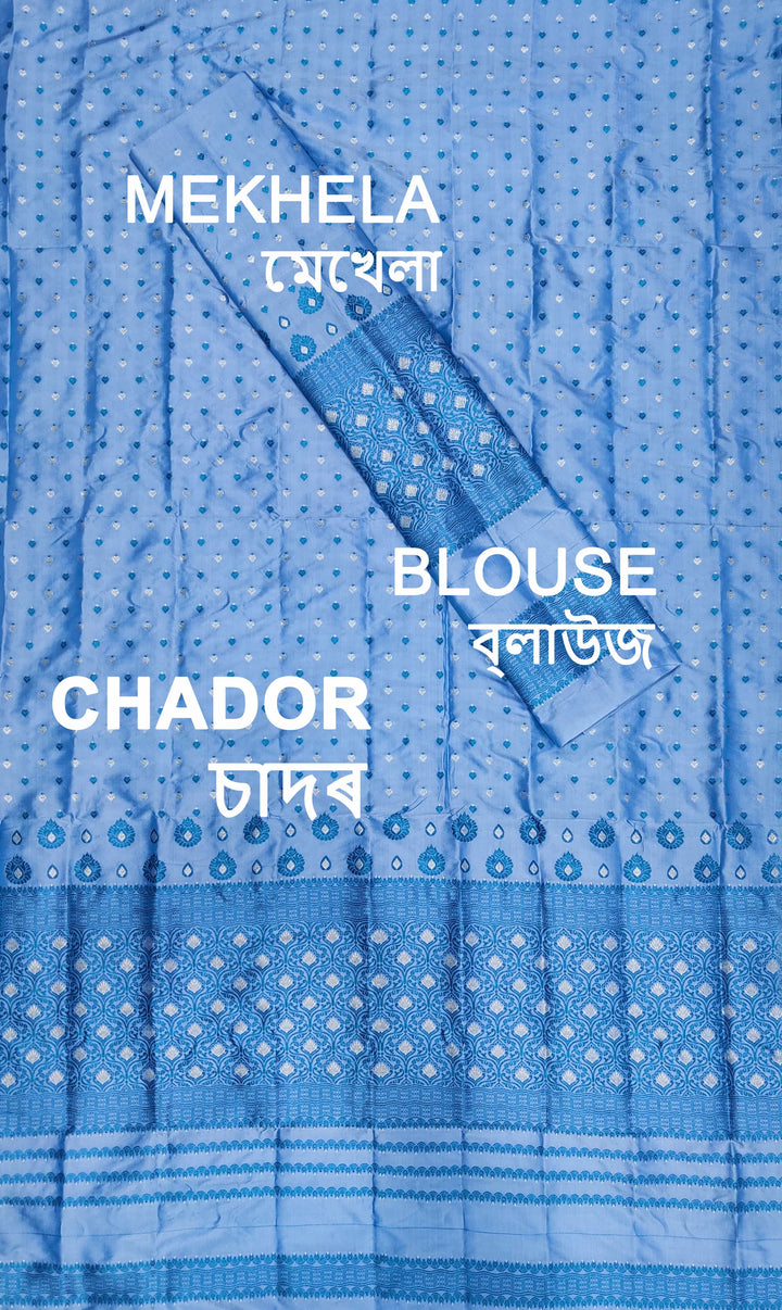 Colouring Jari Mix Set Mekhela Sador