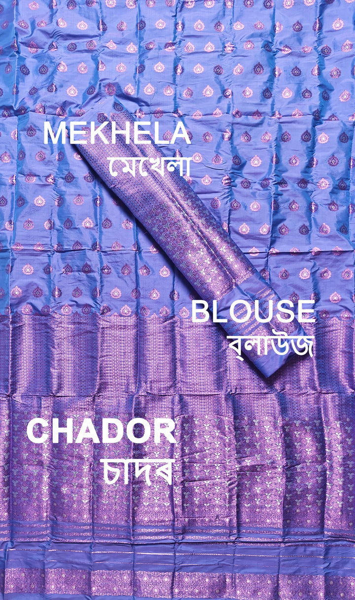 Colouring Jari Mix Set Mekhela Sador